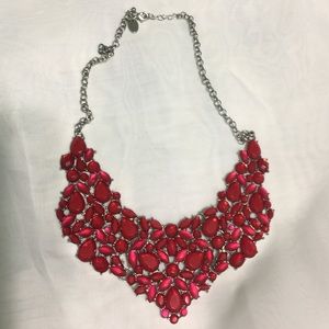 Versona red bib cluster necklace